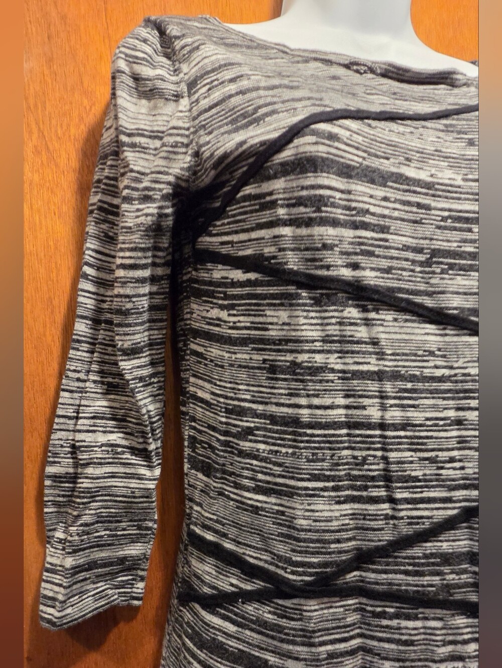 Cable & Gauge Black & White Striped Long Sleeve Top SzS - Picture 4 of 7